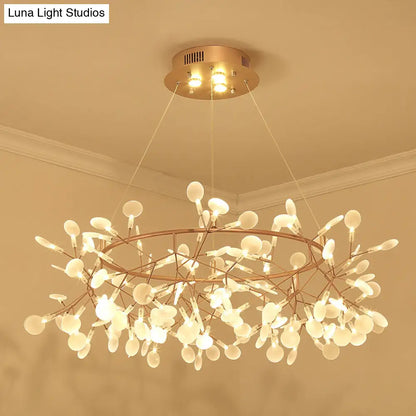 Bronze Designer LED Heracleum Chandelier: Acrylic Living Room Pendant Light Fixture