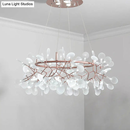 Bronze Designer LED Heracleum Chandelier: Acrylic Living Room Pendant Light Fixture