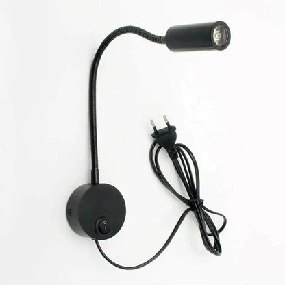 Black gooseneck wall lamp with flexible neck and circular base for decorbites bronze gooseneck led bedroom sconce decor
