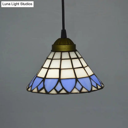 Bronze Hand Cut Glass Pendant Light - Mission Geometry Design