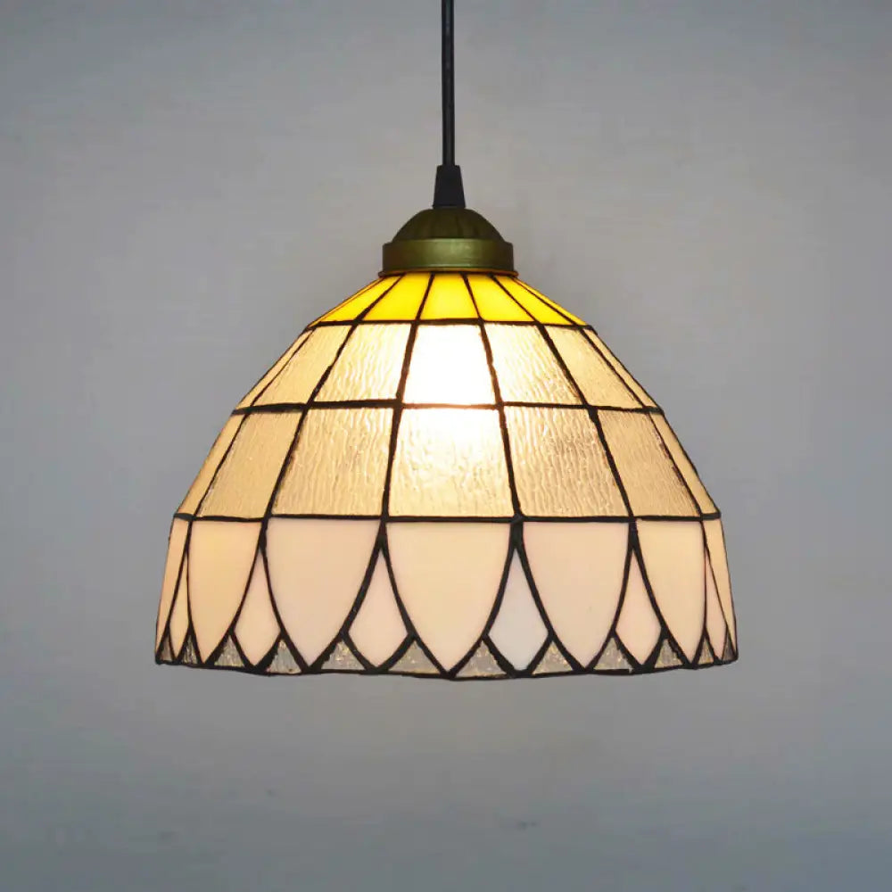 Bronze Hand Cut Glass Pendant Light - Mission Geometry Design