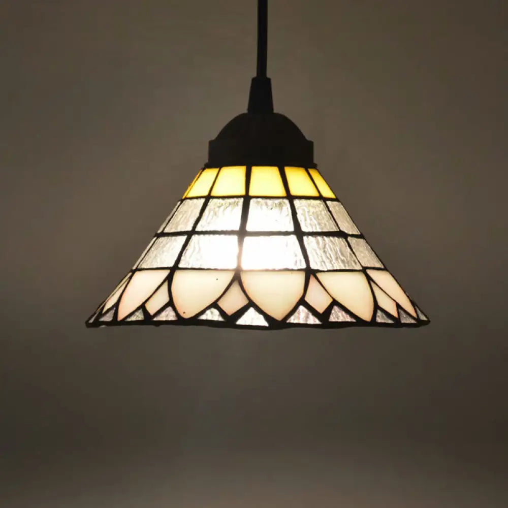 Bronze Hand Cut Glass Pendant Light - Mission Geometry Design