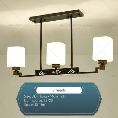 Bronze high jump floor hollow chandelier with three white glass shades and ornate cloud motifs for duplex living room decorbites high jump