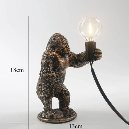 Bronze king kong gorilla table lamp with bronze finish holding clear bulb ideal for bedroom night light decorbites king kong