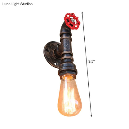 DecorBites™ Bronze Metal Wall Mount Light with Naked Bulb Design - Single Industrial Lighting Fixture