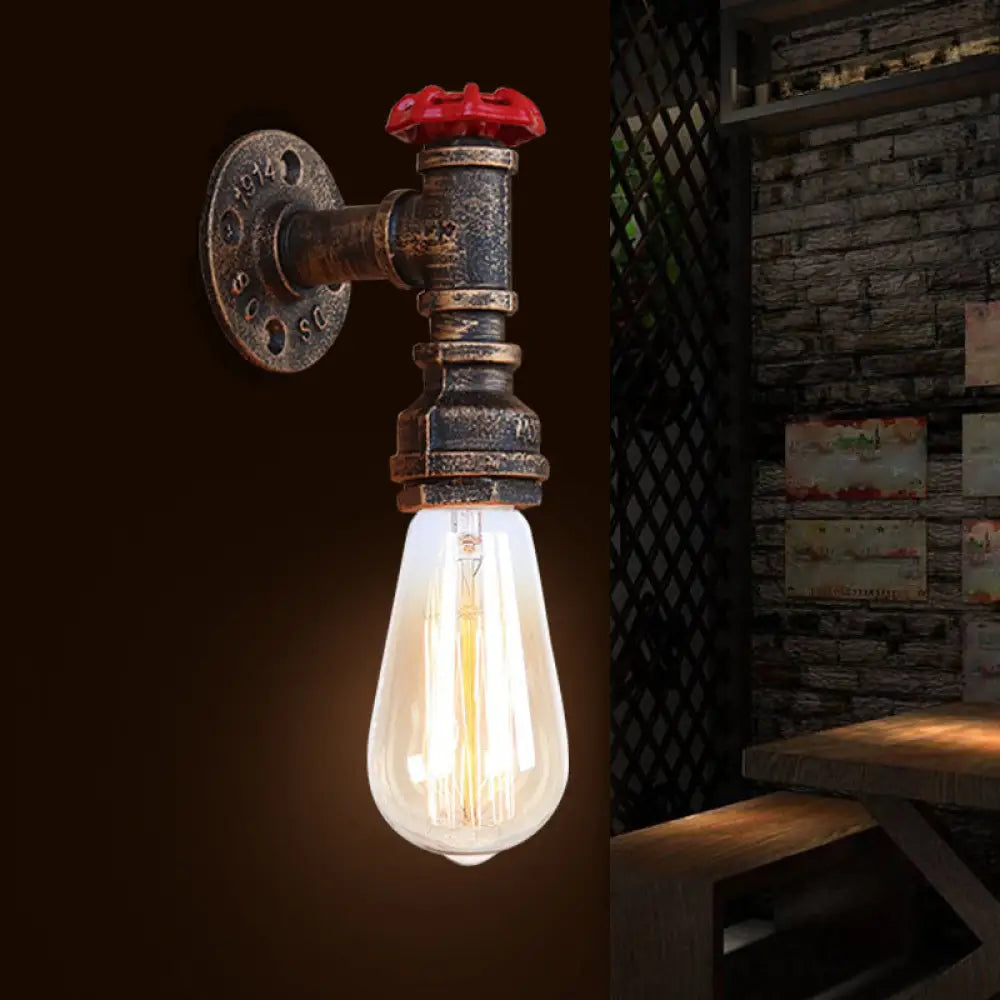 DecorBites™ Bronze Metal Wall Mount Light with Naked Bulb Design - Single Industrial Lighting Fixture