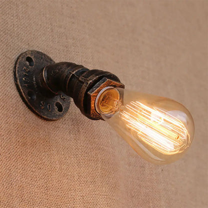 DecorBites™ Bronze Metal Wall Mount Light with Naked Bulb Design - Single Industrial Lighting Fixture