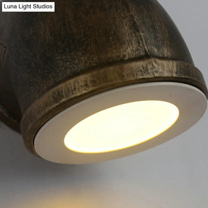 DecorBites™ Bronze Pipe Corner LED Wall Light with Glass Diffuser - Industrial Metal Garage Sconce