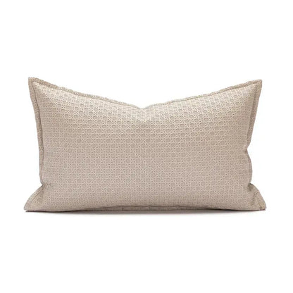 Beige rectangular cushion cover 45x45cm with subtle geometric woven pattern decorbites brown beige living room decor