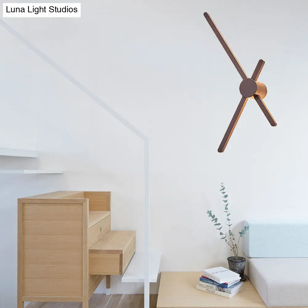 DecorBites™ Brown Metal Post Modern Wall Sconce - Stylish Living Room Lighting