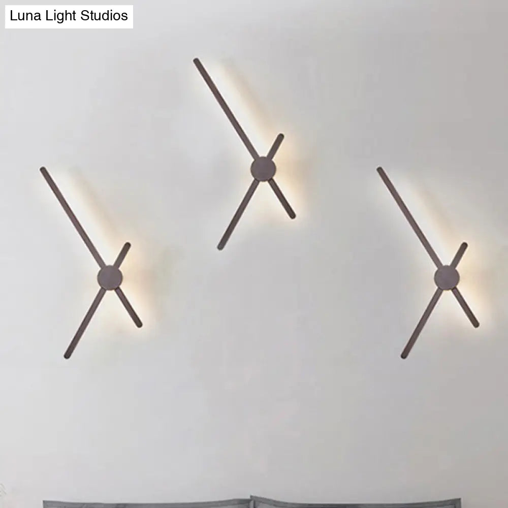 DecorBites™ Brown Metal Post Modern Wall Sconce - Stylish Living Room Lighting