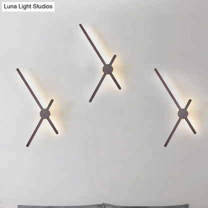 DecorBites™ Brown Metal Post Modern Wall Sconce - Stylish Living Room Lighting