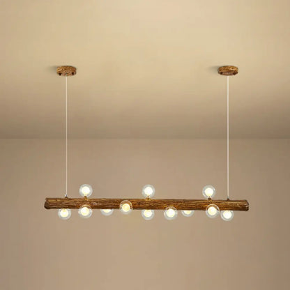 DecorBites™ Brown Modern Linear Island Pendant Metal Lamp