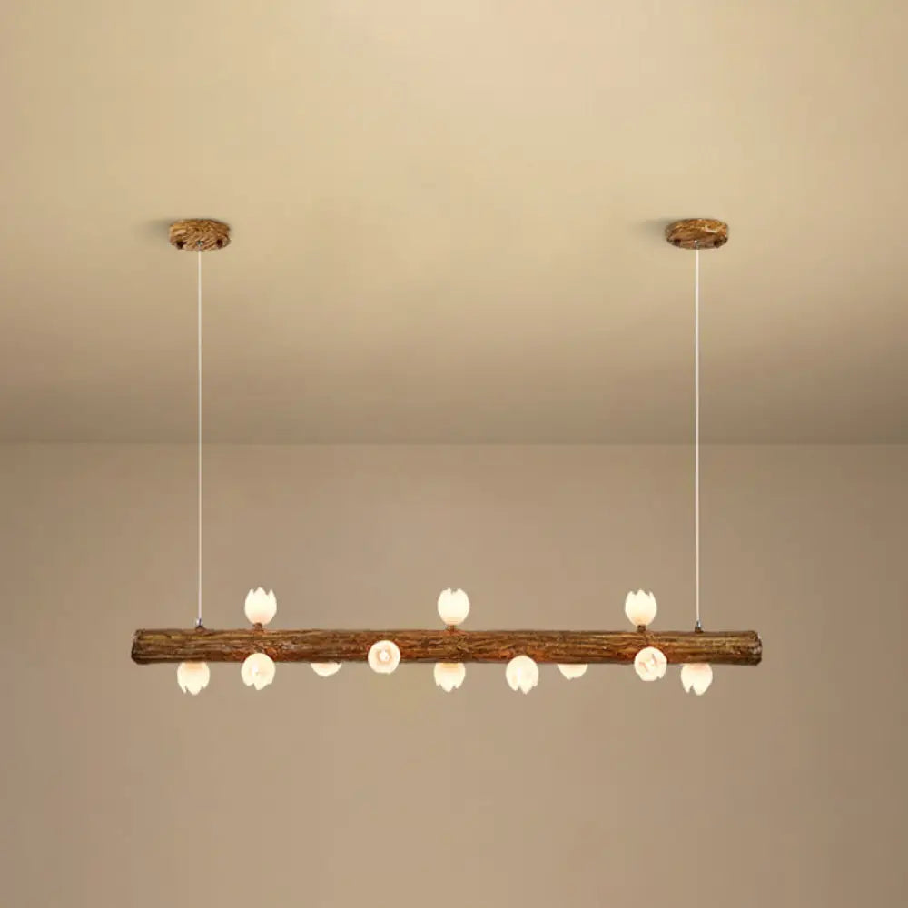 DecorBites™ Brown Modern Linear Island Pendant Metal Lamp