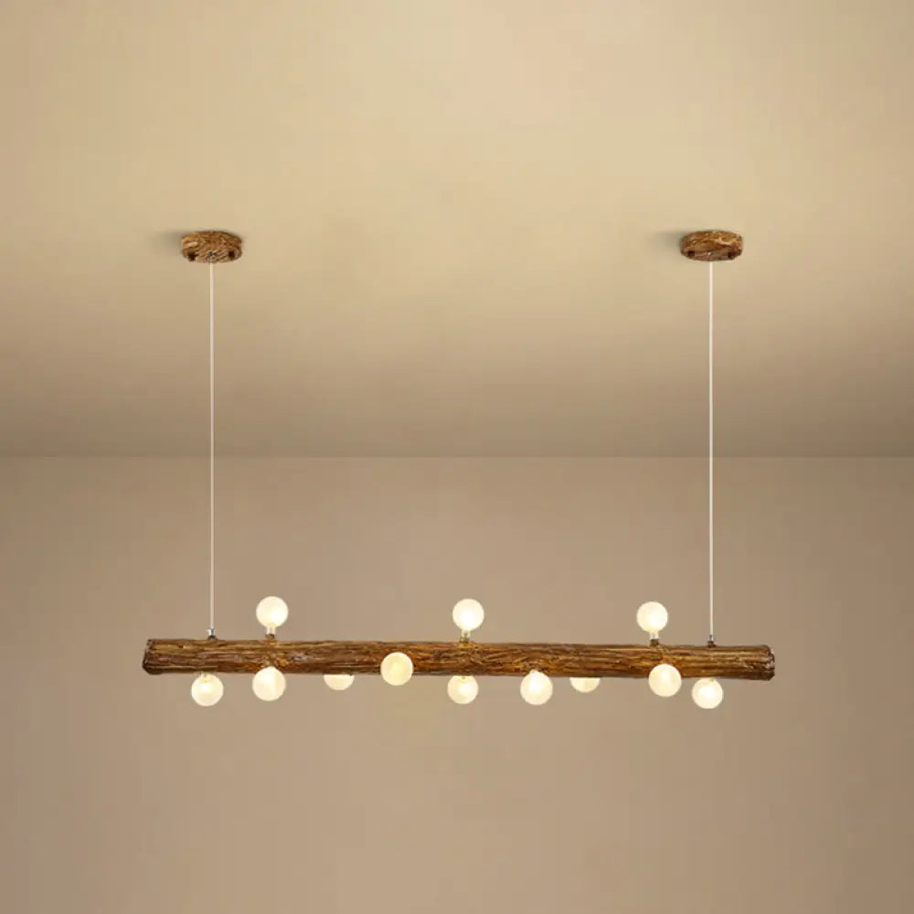 DecorBites™ Brown Modern Linear Island Pendant Metal Lamp