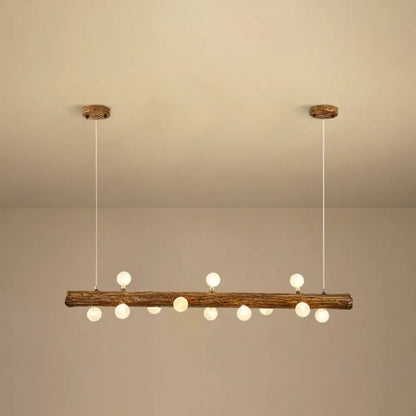 DecorBites™ Brown Modern Linear Island Pendant Metal Lamp