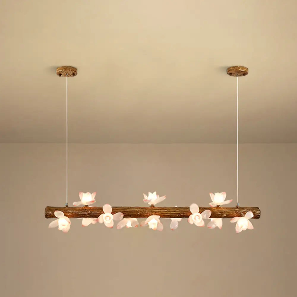 DecorBites™ Brown Modern Linear Island Pendant Metal Lamp