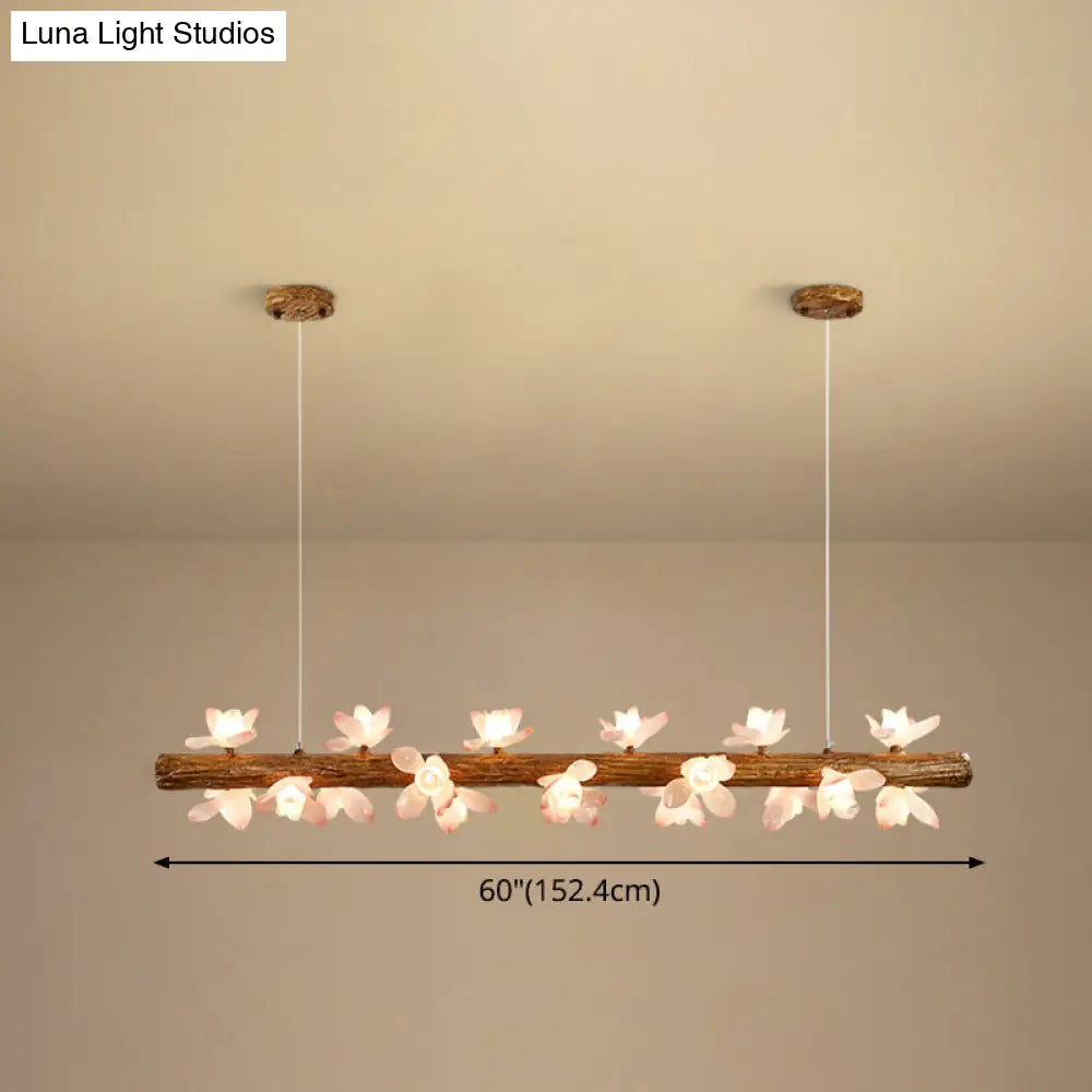 DecorBites™ Brown Modern Linear Island Pendant Metal Lamp