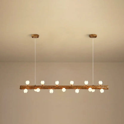 DecorBites™ Brown Modern Linear Island Pendant Metal Lamp