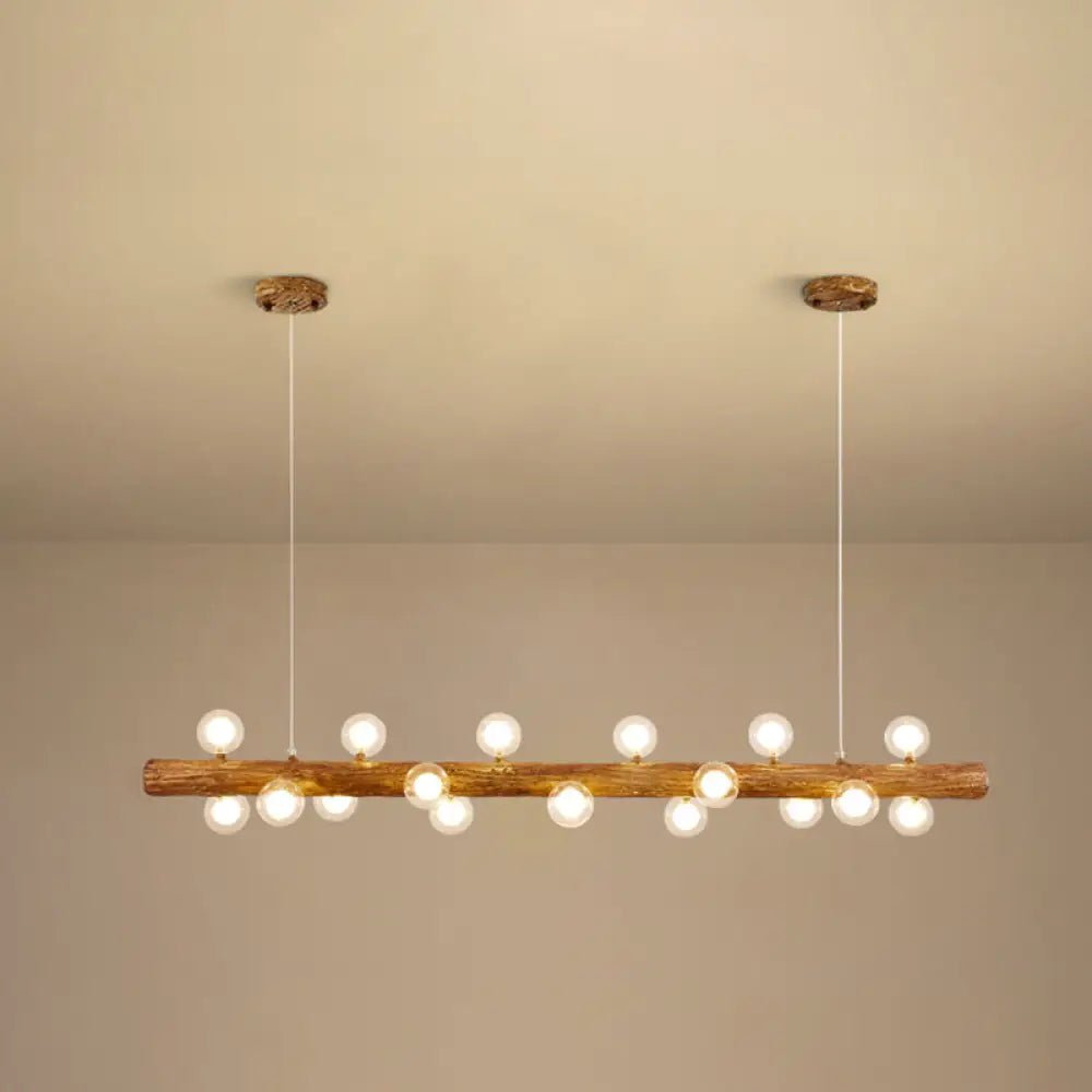 DecorBites™ Brown Modern Linear Island Pendant Metal Lamp