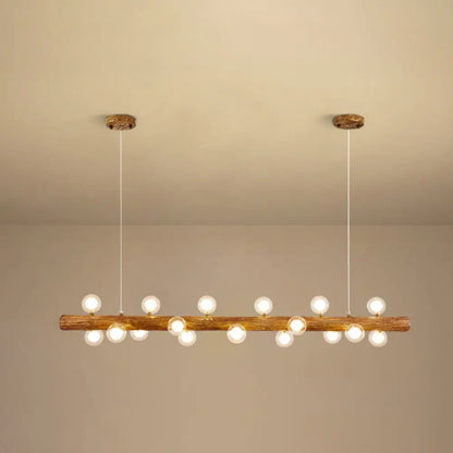 DecorBites™ Brown Modern Linear Island Pendant Metal Lamp