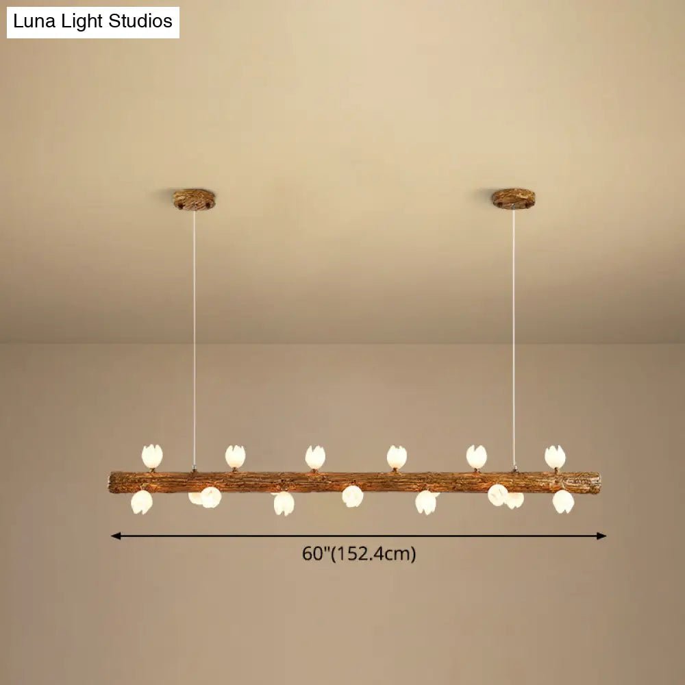 DecorBites™ Brown Modern Linear Island Pendant Metal Lamp