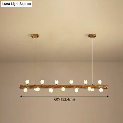 DecorBites™ Brown Modern Linear Island Pendant Metal Lamp