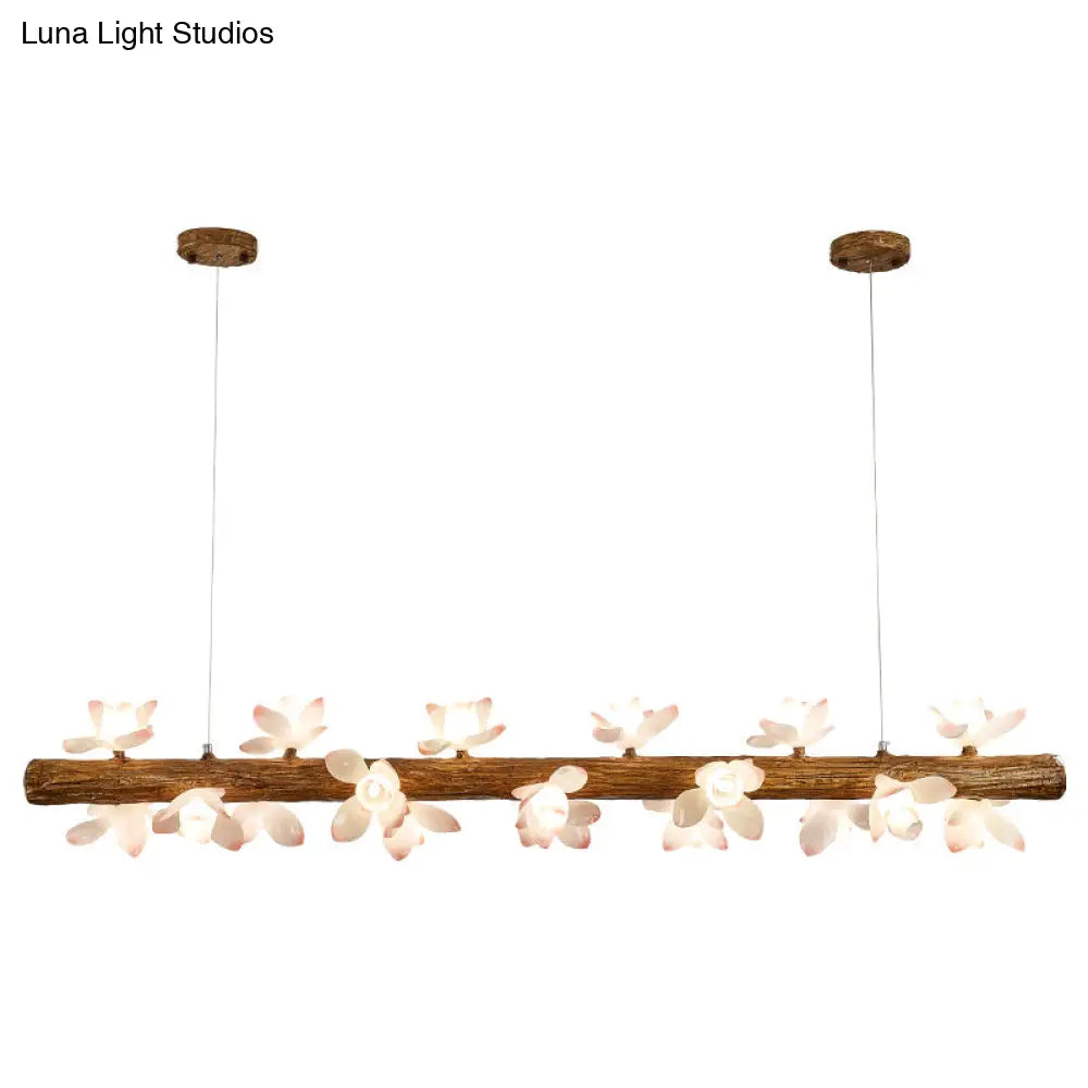 DecorBites™ Brown Modern Linear Island Pendant Metal Lamp