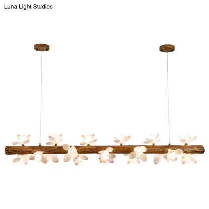 DecorBites™ Brown Modern Linear Island Pendant Metal Lamp