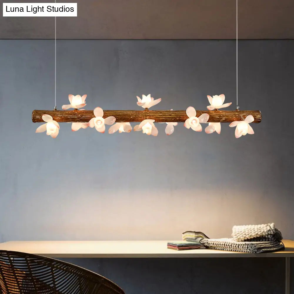 DecorBites™ Brown Modern Linear Island Pendant Metal Lamp