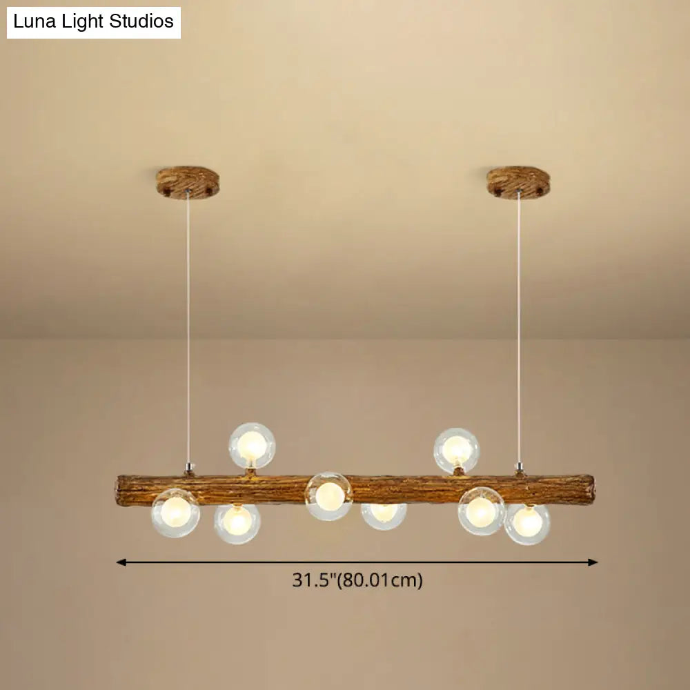 DecorBites™ Brown Modern Linear Island Pendant Metal Lamp