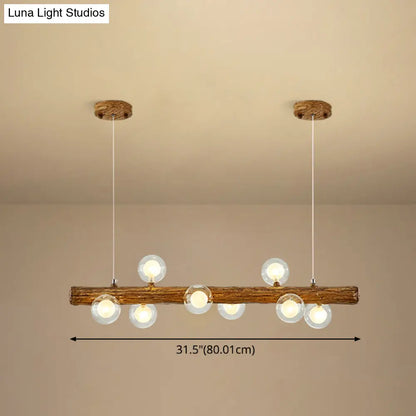 DecorBites™ Brown Modern Linear Island Pendant Metal Lamp