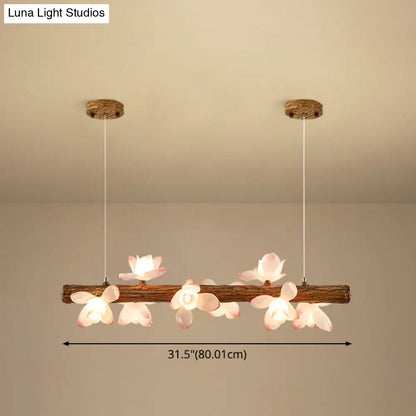 DecorBites™ Brown Modern Linear Island Pendant Metal Lamp