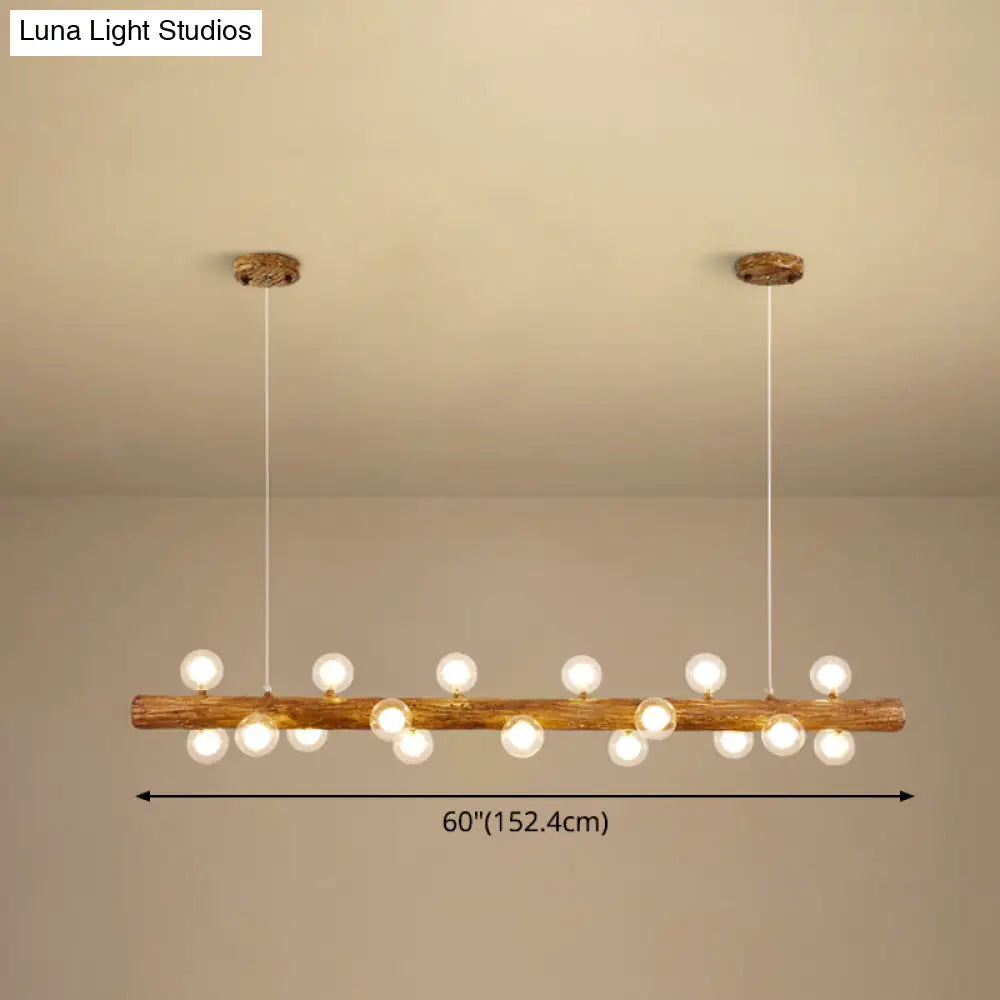 DecorBites™ Brown Modern Linear Island Pendant Metal Lamp