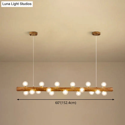 DecorBites™ Brown Modern Linear Island Pendant Metal Lamp