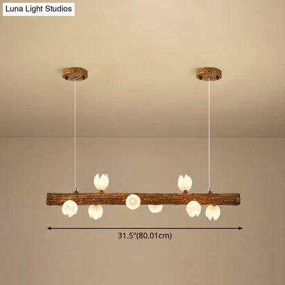 DecorBites™ Brown Modern Linear Island Pendant Metal Lamp