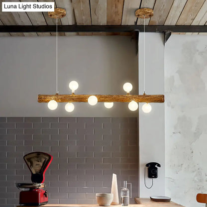 DecorBites™ Brown Modern Linear Island Pendant Metal Lamp