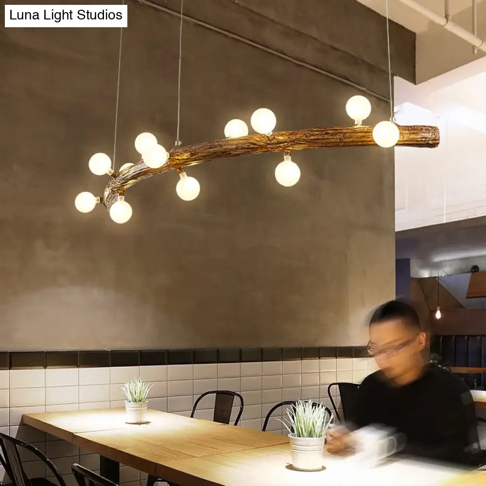 DecorBites™ Brown Modern Linear Island Pendant Metal Lamp