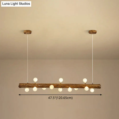 DecorBites™ Brown Modern Linear Island Pendant Metal Lamp