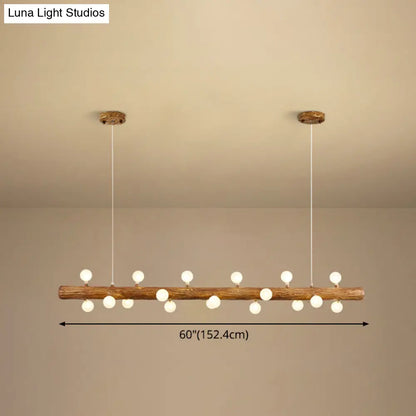 DecorBites™ Brown Modern Linear Island Pendant Metal Lamp