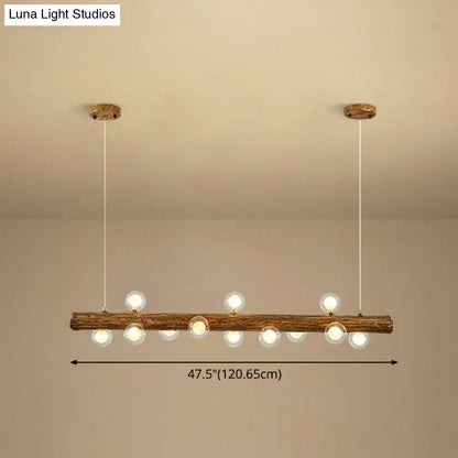 DecorBites™ Brown Modern Linear Island Pendant Metal Lamp