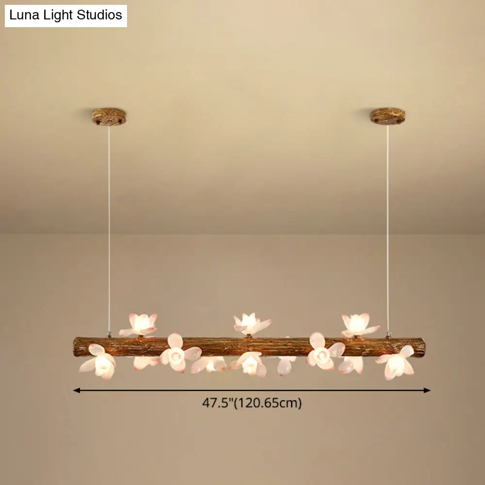 DecorBites™ Brown Modern Linear Island Pendant Metal Lamp