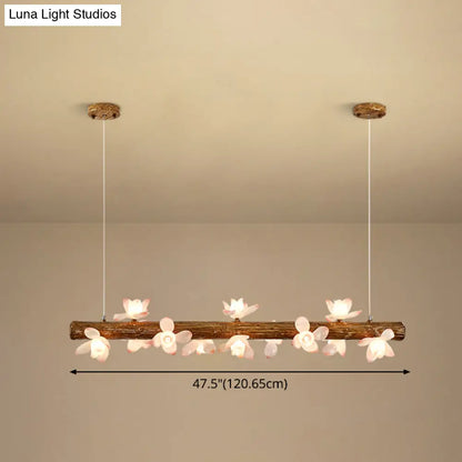 DecorBites™ Brown Modern Linear Island Pendant Metal Lamp