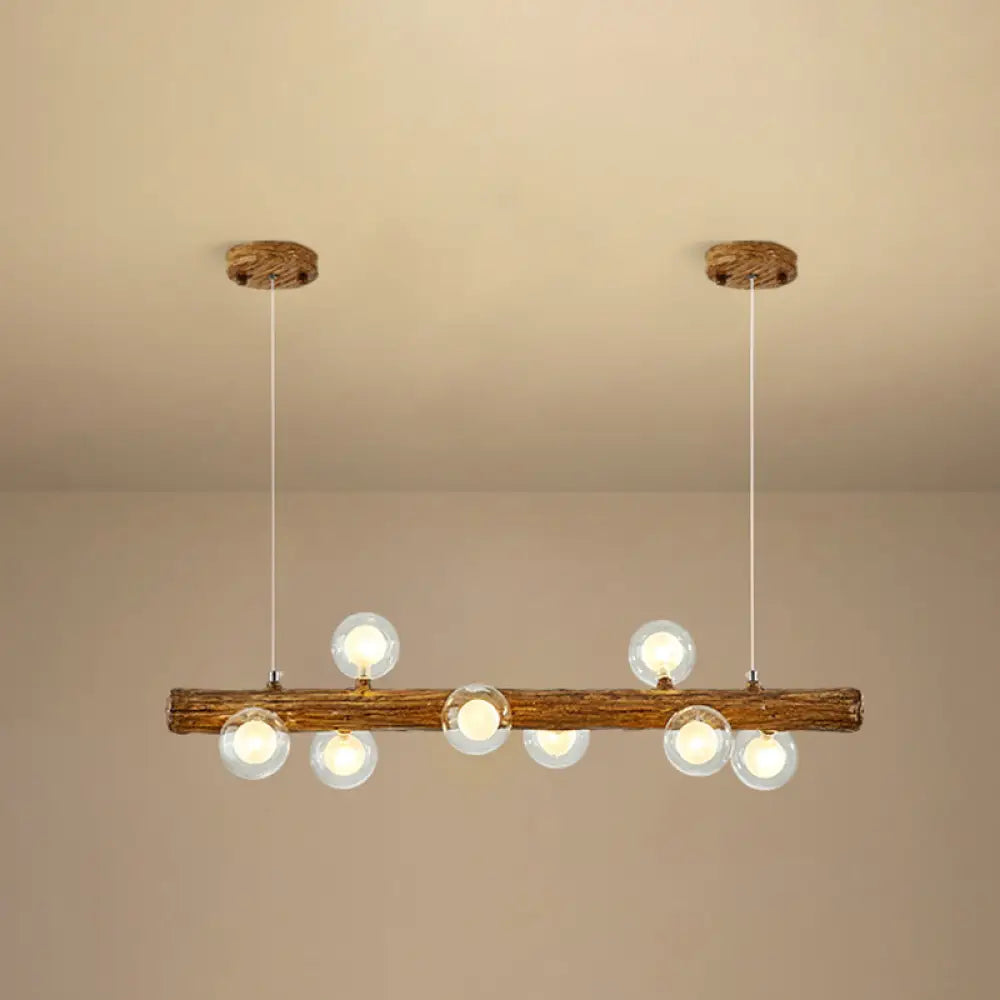 DecorBites™ Brown Modern Linear Island Pendant Metal Lamp