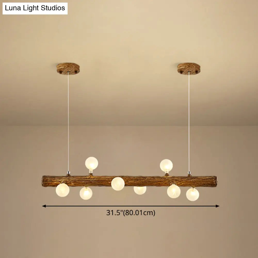 DecorBites™ Brown Modern Linear Island Pendant Metal Lamp