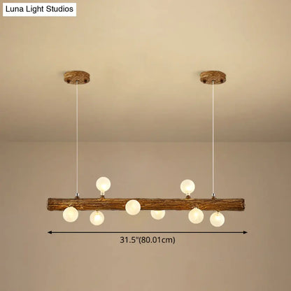 DecorBites™ Brown Modern Linear Island Pendant Metal Lamp