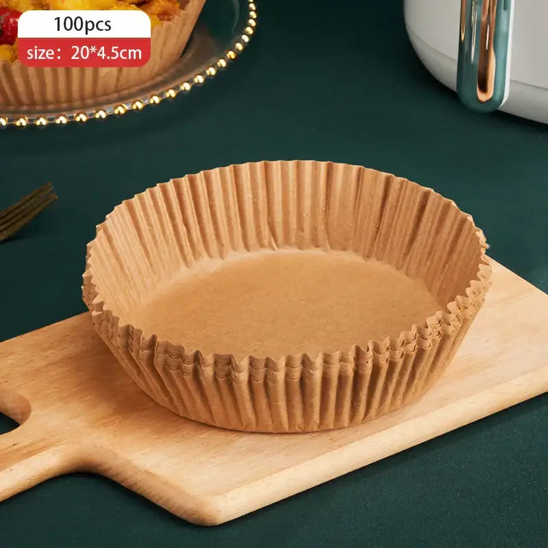 Brown non-stick barbecue paper baking cup with fluted design for kitchen cooking and baking use