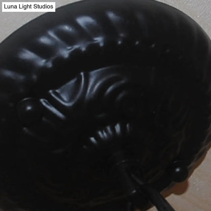 ثريا بيضاوية من الزجاج الملون باللون البني - مصباح تيفاني معلق بثلاث مصابيح لغرفة المعيشة