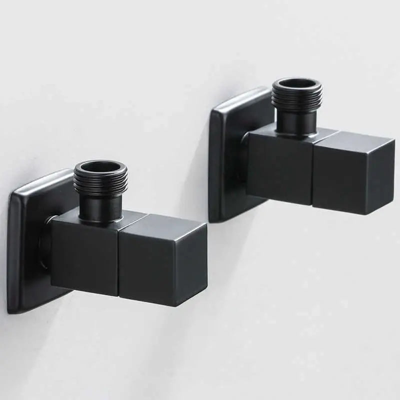 Brus gold corner valve matte black stainless steel bathroom faucet valves with black matte finish and threaded connections