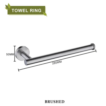 Brushed stainless steel towel ring with sleek modern design in decorbites brushed gold bathroom accessories set